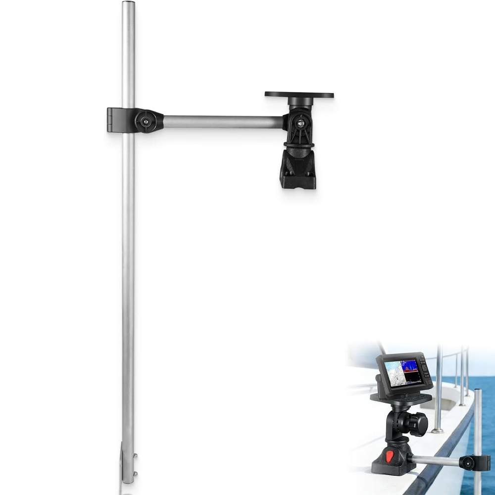 Fish Finder Mount - 3006.8649 ポータブルロッドフィッシュファインダーマウントホルダー用交換部品、トランスデューサーマウント付き調整可能なブラケット、ガーミンローランス用