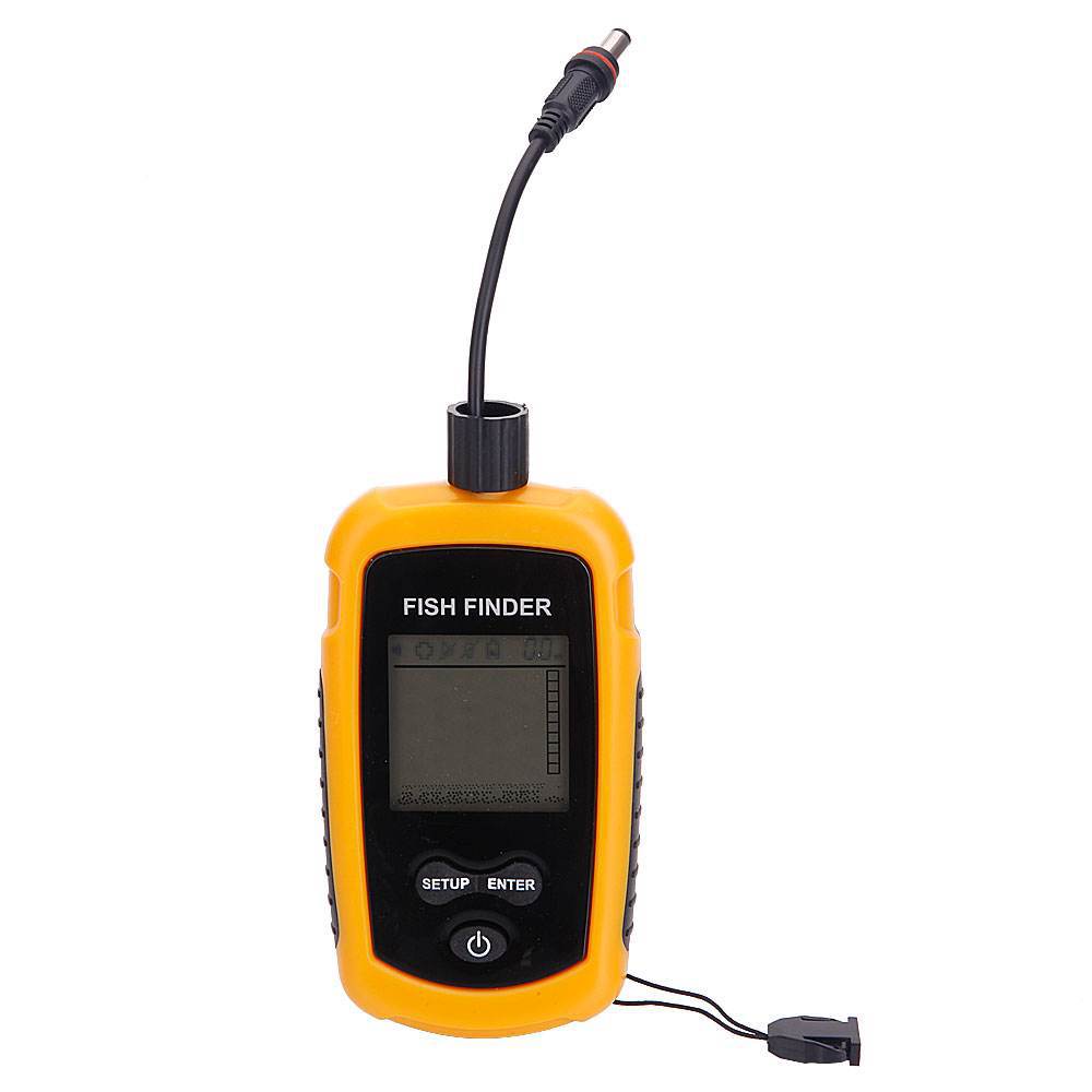 Fish Finder Portable - アラーム付き100Mポータブルソナー魚群探知機 ソナー範囲エコーサウンダーアラームトランスデューサー 水深計 湖 海 ボート