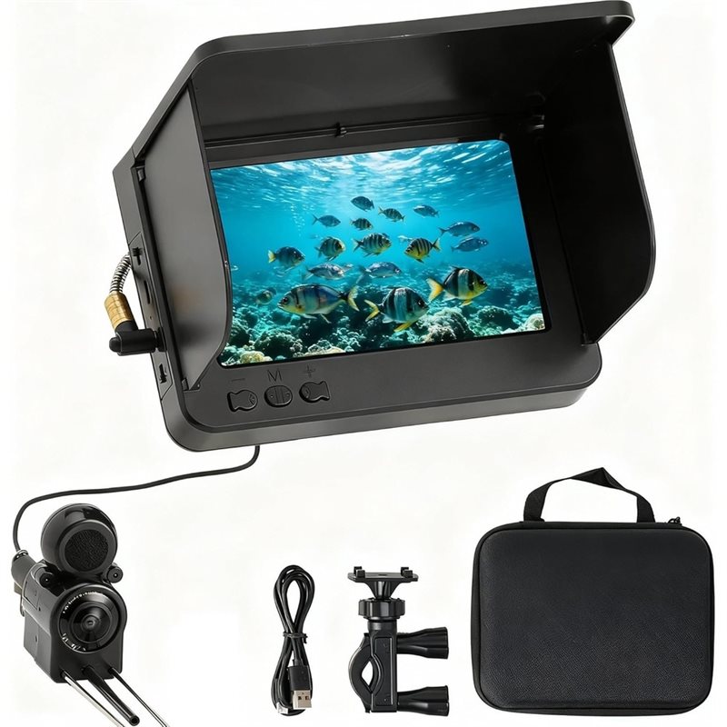 Fish Finder Portable - A64T-水中釣り用探知カメラ：220 ° 広角レンズ/携帯型魚群探知機 海/湖/ボート/カヤック釣り用 USプラグ