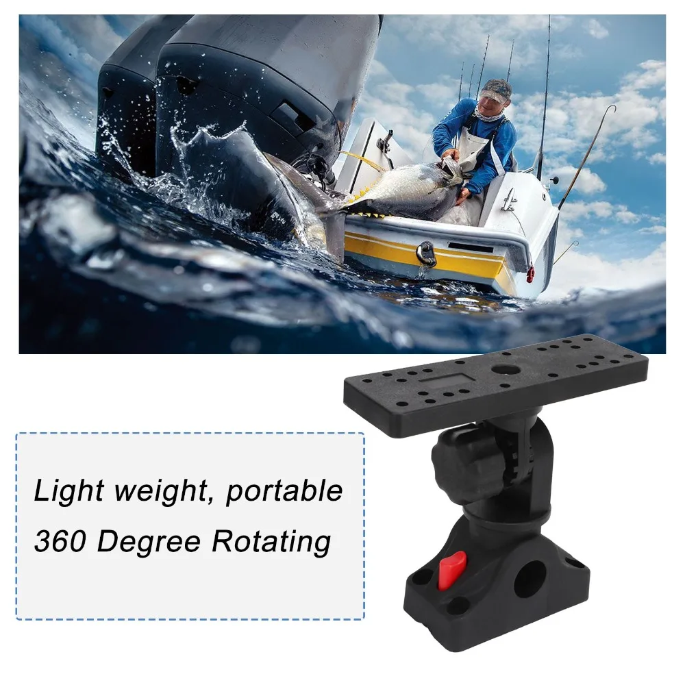 汎用360度回転魚群探知機マウント、取り外し可能なベース、黒 - Fish Finder Mount のレビューと価格