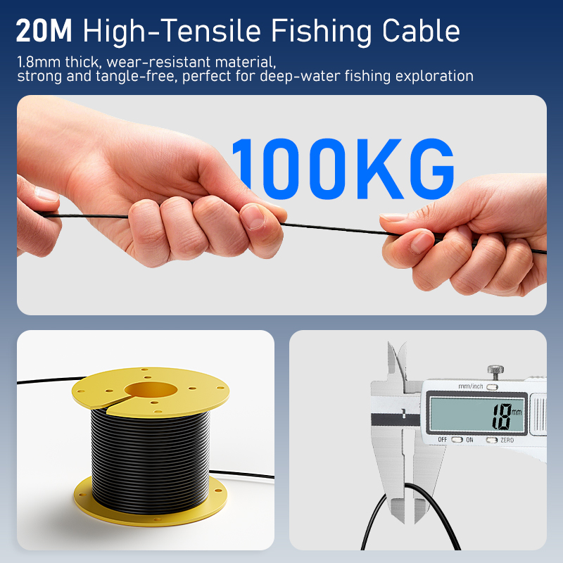 4.3インチLCDポータブル魚群探知機、20m水中カメラ、水 - Fish Finder Portable のレビューと価格