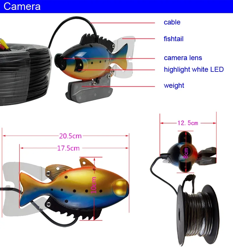 SY801 完全防水水中魚群探知機監視システム、9インチTF - Fish Finder Portable のレビューと価格