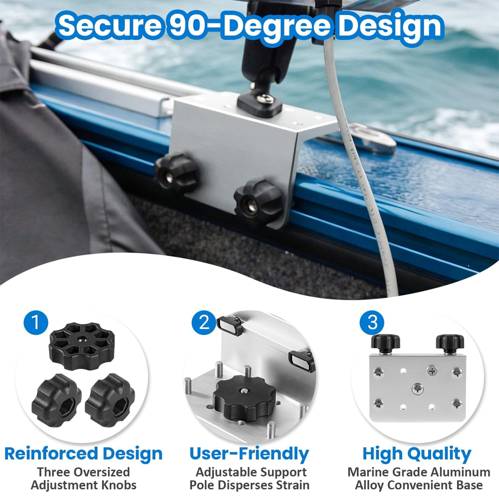 2パック90 °   ロッドホルダー、ダウンリガー、魚群探知 - Fish Finder Mount のレビューと価格