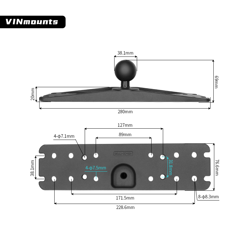 アルミニウム製魚群探知機マウント、1.5インチCサイズ（38 - Fish Finder Mount のレビューと価格